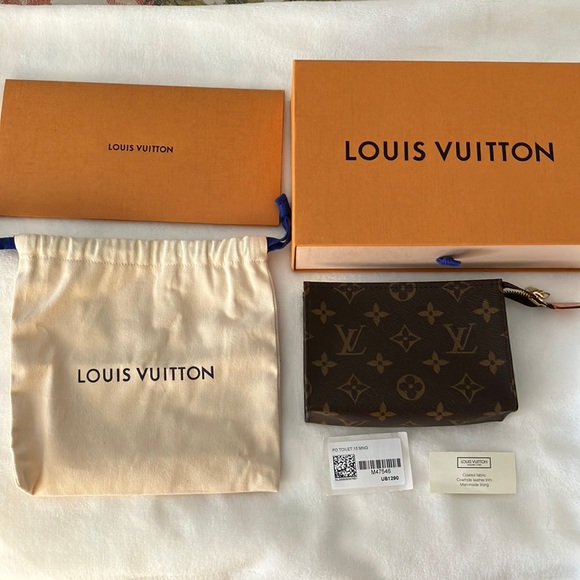 Louis Vuitton Brown Monogram Cosmetic Bag - Picture 1 of 12